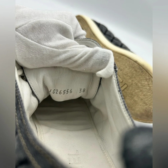 Chanel quilted denim leather lined low top sneakers shoes authentic 38 - Picture 12 of 15